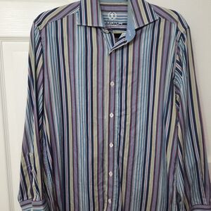 Bugatchi Men’s Multicolor Button Down Shirt Medium / Slim Large Fit